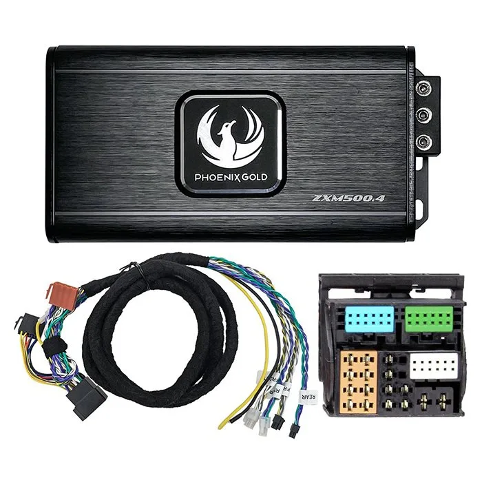 Phoenix Gold ZXMPVW2 mini forstærker 4x125W - VW/Seat/Audi  - Plug and Play Power Up Kit