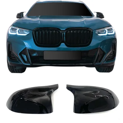 Spejlcover sæt i blank sort til BMW X6 (F16), 2014-2018
