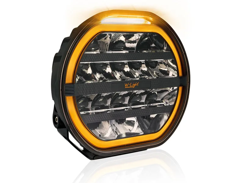 W-LIGHT Fury 9" LED fjernlyslampe - combi m. advarselslys