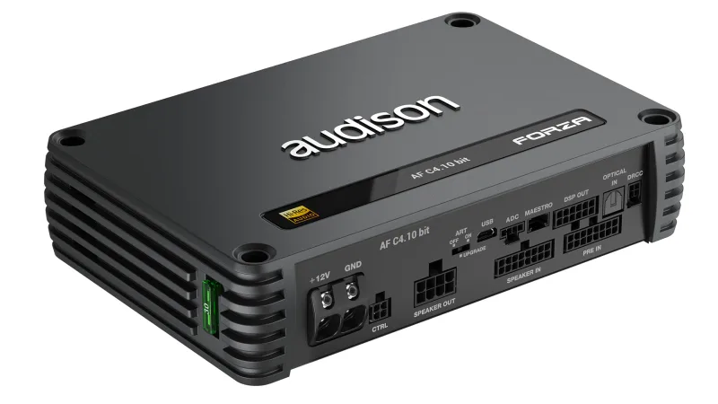 Audison Forza AFC4.10 bit - 4-kanals DSP-forstærker, 4 × 150 W