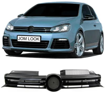 JOM Frontgrill sort VW Golf 6 1K, årgang 10/2008 -10/2012 - u. logo