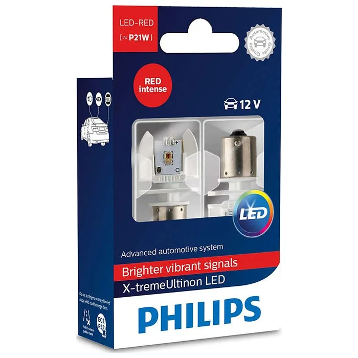 Philips X-tremeUltinon P21W 12V LED stop rød - Sæt
