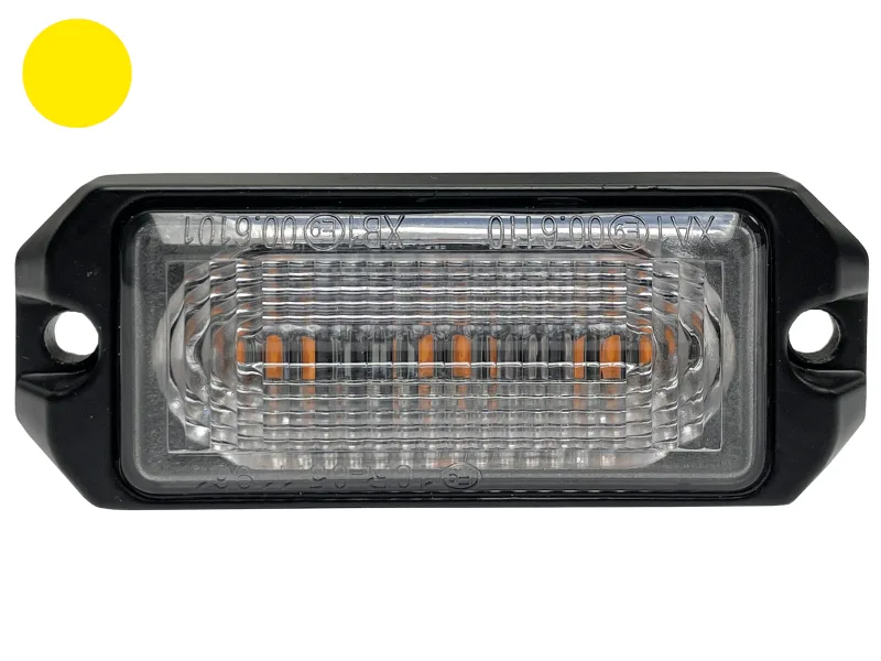 LED flash m. natsænkning - gul blink, 3x3W/9-30V