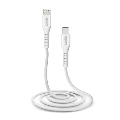 SBS USB C til Lightning kabel. 1 meter - Hvid