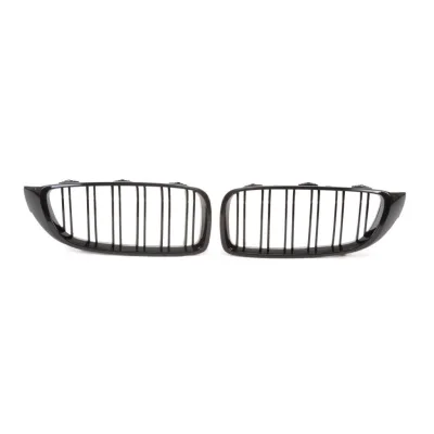 JOM Frontgrill med dobbelt ribbe i blank sort til BMW serie 4 F32/F33/F36 årgang 2013-