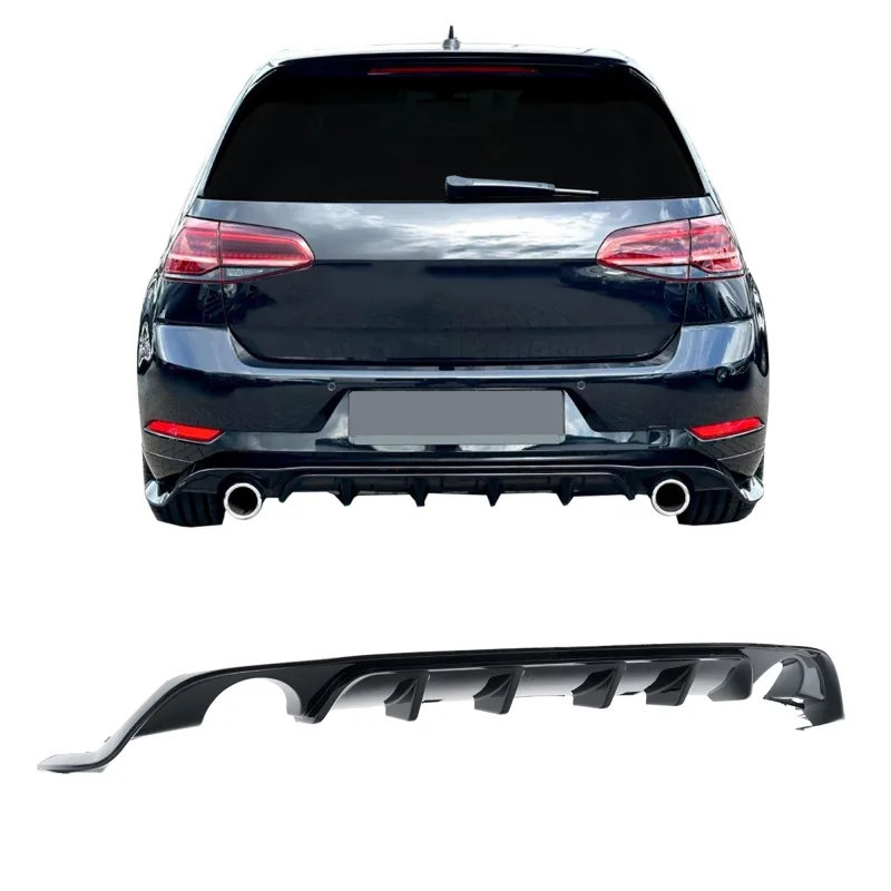 JOM Diffuser sort højglans i Sport design til VW Golf 7 Facelift, 20172019, Standard, GTI & GTD