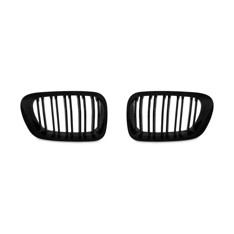 JOM Frontgrill med dobbelt ribbe i blank sort til BMW 3 serie E46 årgang 1999-2003