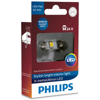 Philips X-tremeUltinon 6000K Pinol 43mm 24V - 1 stk.