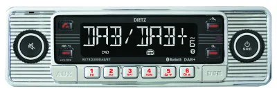 Dietz Retro bilradio med MP3, USB, RDS, AUX, DAB+ & Bluetooth - Sølv