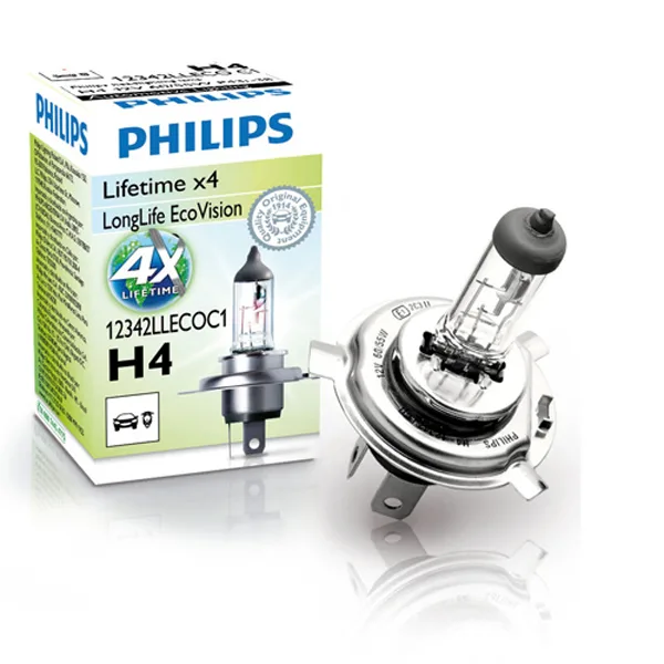 Philips Longlife EcoVision H4 60/55W 12V - 1 stk.